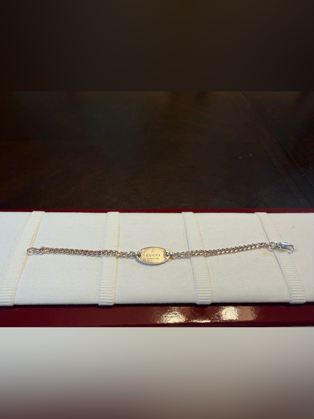New Authentic Gucci Logo Silver 925 Bracelet 6 Inches